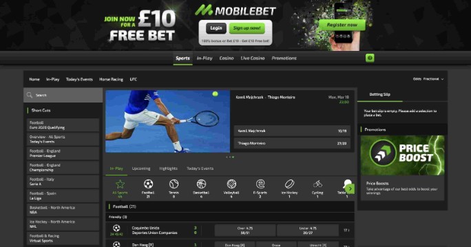 Mobilebet screenshot