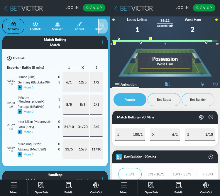 BetVictor app screenshot