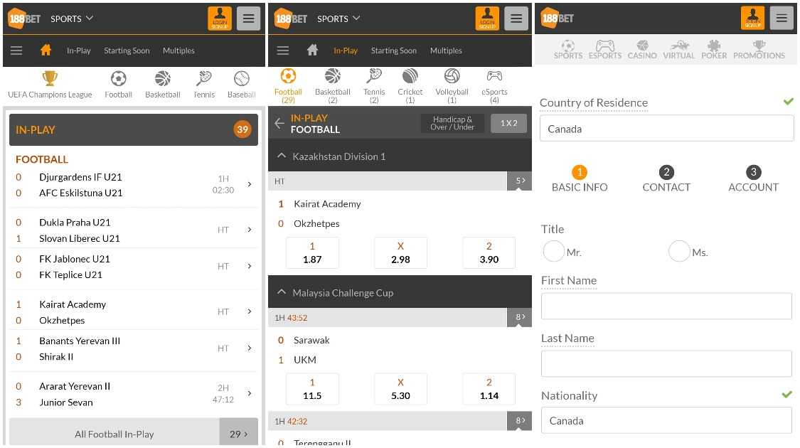 188BET app screenshot