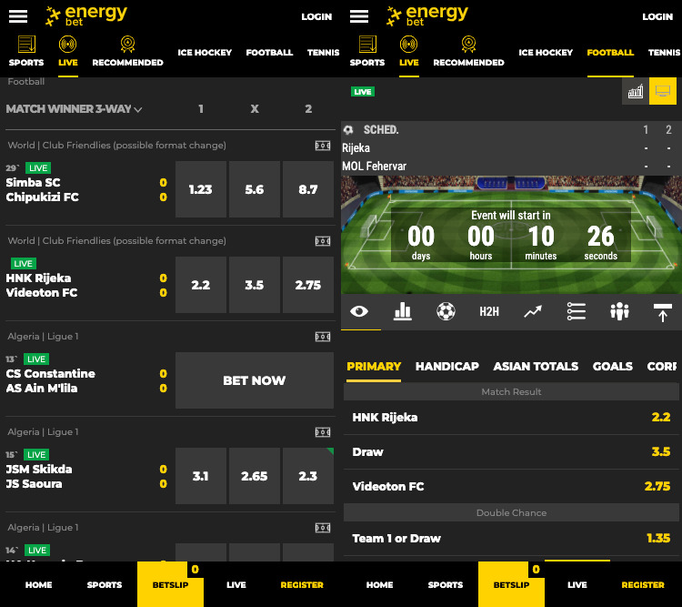 EnergyBet app screenshot