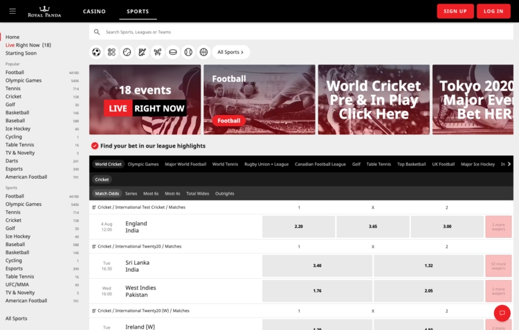 Royal Panda Sports screenshot