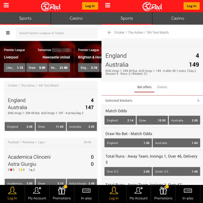32Red app screenshot