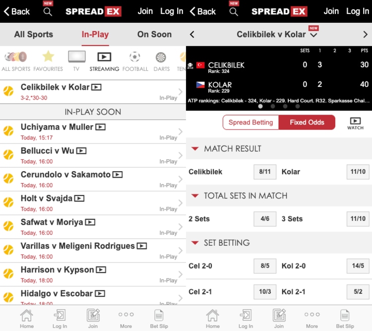 Spreadex app screenshot