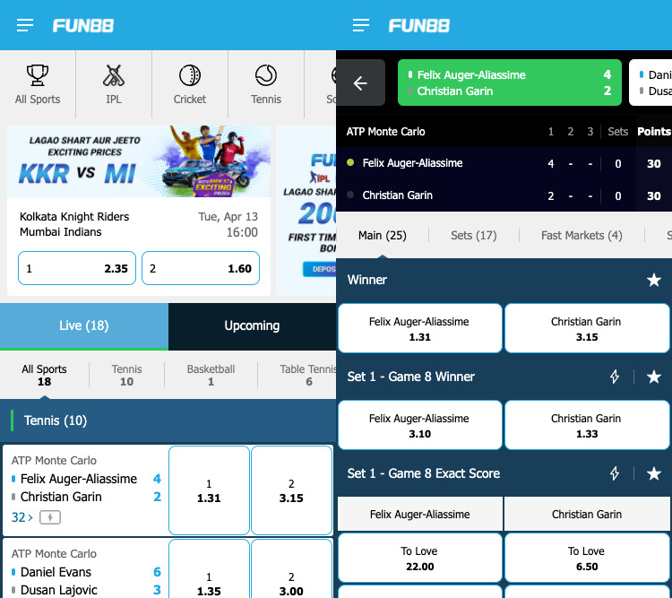 Fun88 India app screenshot