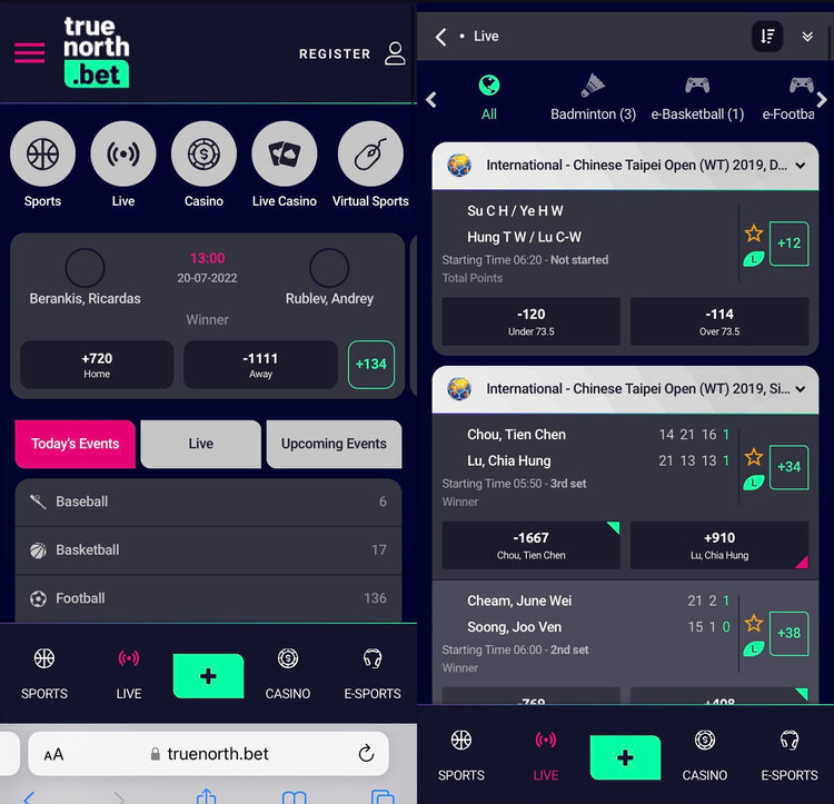 Truenorth.Bet app screenshot